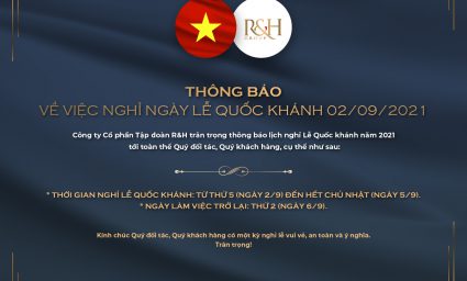 THÔNG BÁO LỊCH NGHỈ LỄ QUỐC KHÁNH 02/09/2021
